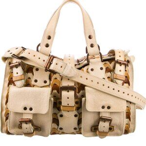 AUTHENTIC Mulberry Woven Leather Roxanne Top Handle Shoulder Bag